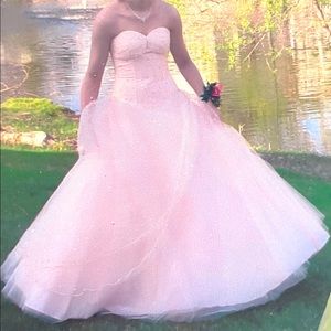 Blush pink corset princess gown